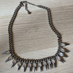 Silver spike necklace